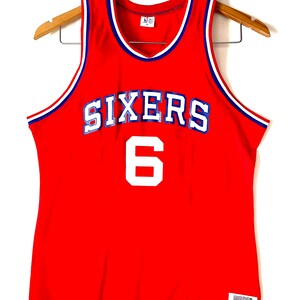 Men's Mitchell & Ness Julius Erving Blue New York Nets Hardwood Classics Stitch Name & Number T-Shirt