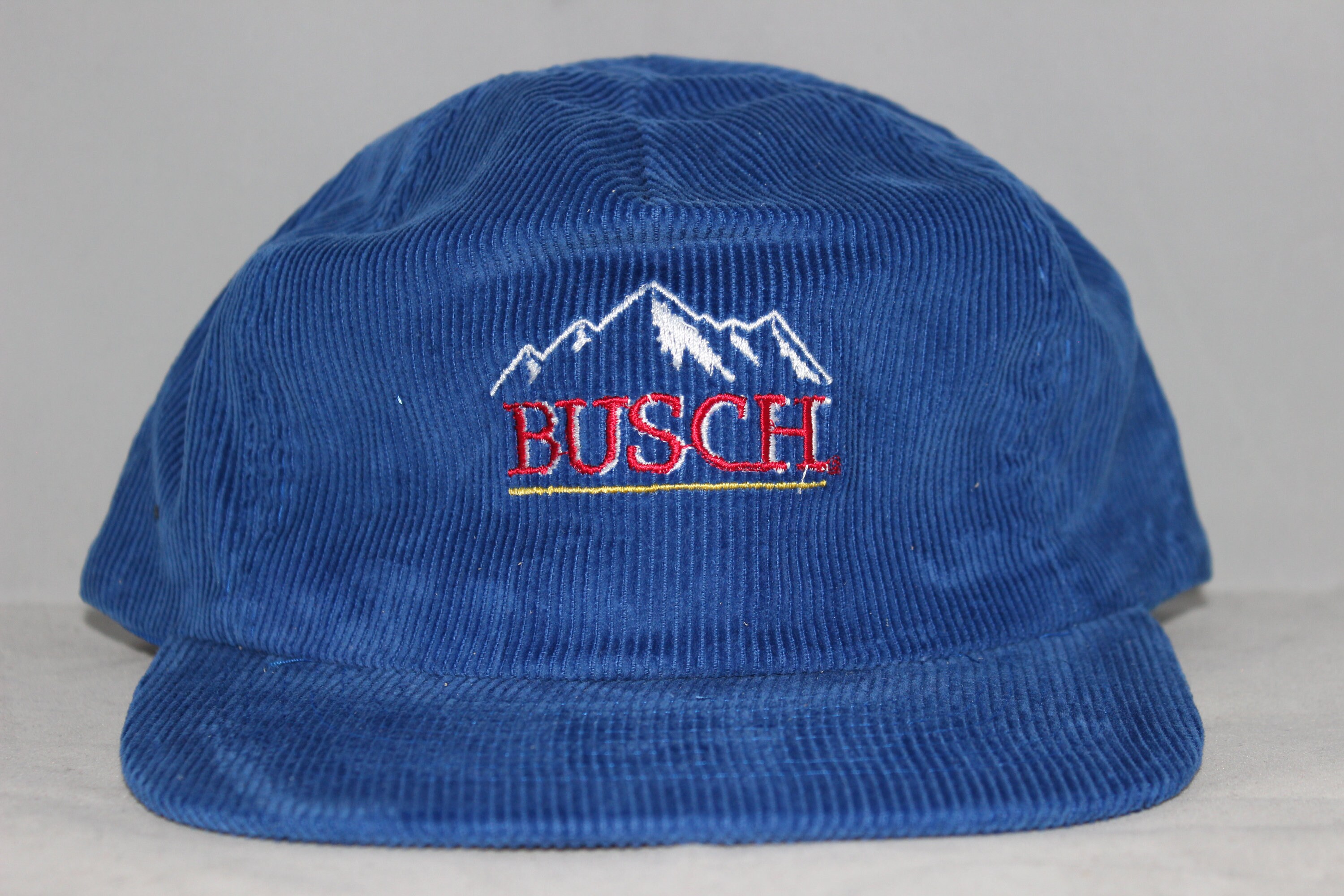 Vintage BUSCH Beer Corduroy Strapback Hat