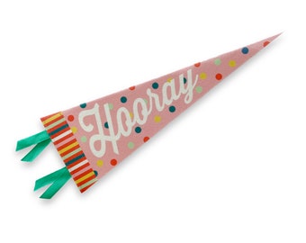 Hooray Felt Pennant by Jilly Jack Designs, Birthday pennant, vintage inspired, pennant wall decor, Party decor, wall hanging