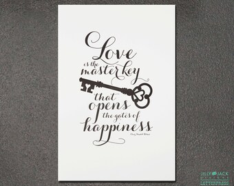 Letterpress Printed Wall decor Love is Key quote – JJD_LP_KYP