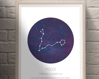 Astrological Constellation Art Print by Jilly Jack Designs
