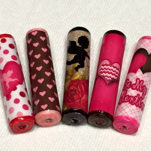 Valentine Paper Bead Set Handmade Beads for Pens and other Beadable Products