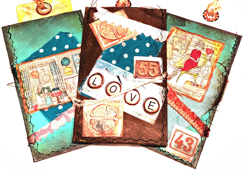 Junk Journal Pockets with Tags Faux Leather Etsy