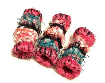 Fabric Beads-Pink and Black!