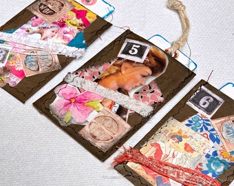 Junk Journal Pockets with Tags- Faux Leather