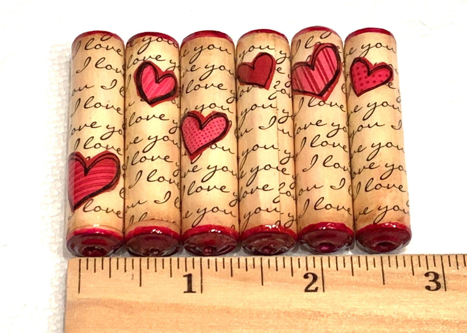 I Love You Heart Paper Beads - Etsy