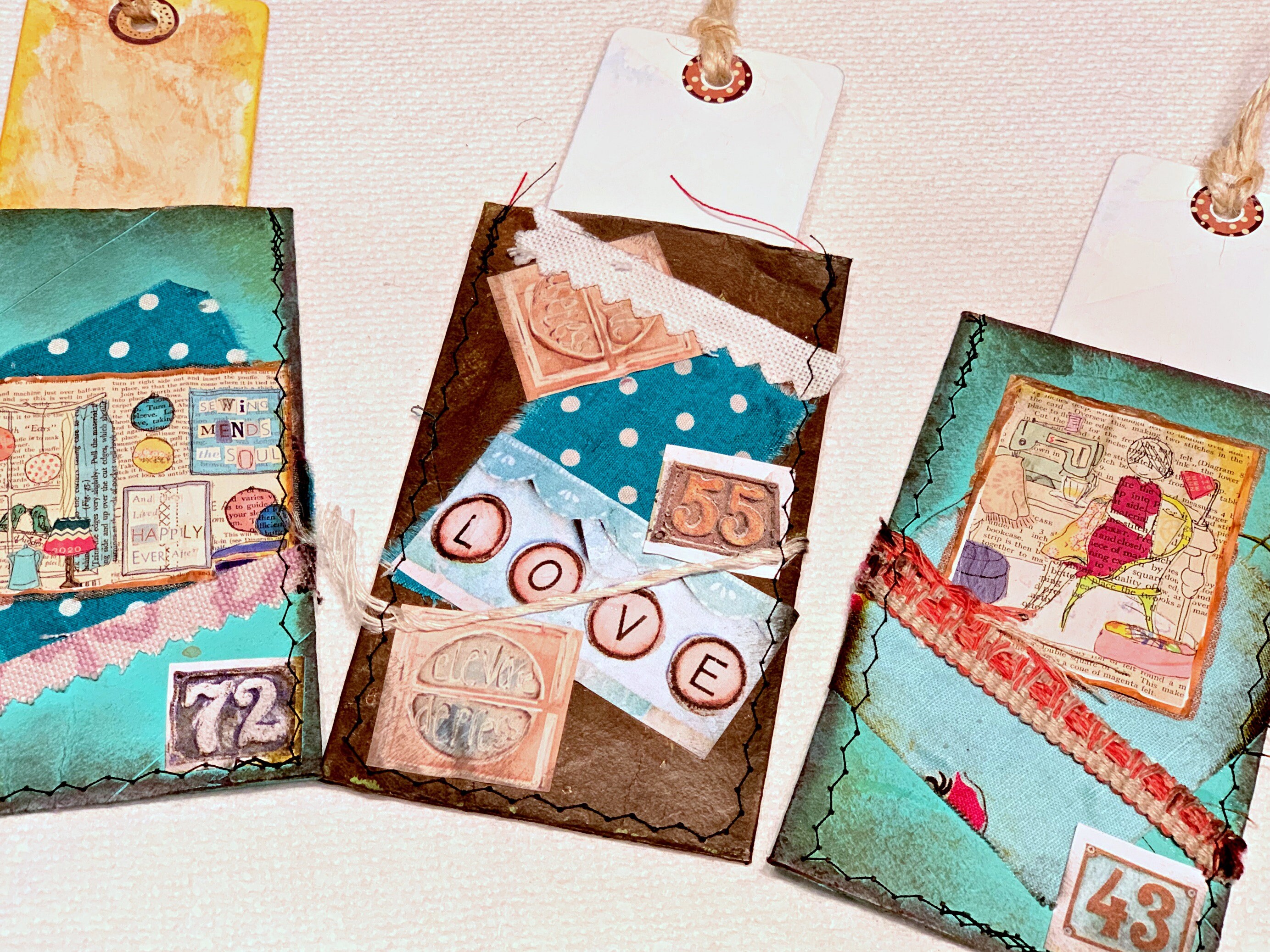 Junk Journal Pockets with Tags Faux Leather Etsy