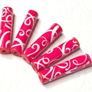 Valentine Red Swirl Artisan Handmade Beads for Pens and other Beadable Products