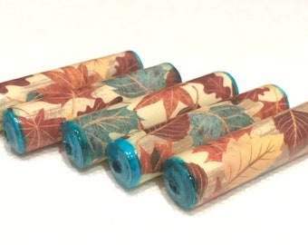 Fall Leaves Paper Beads