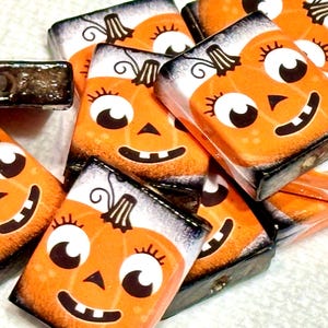 Wood Pumpkin Beads-Double Sided