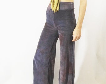 Wide Groove Bliss Pant - Organic Cotton Velour Wide Leg Pant - plant dyes