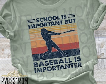 Baseball Is Importanter Shirt, Funny Baseball Tee, Vintage Baseball Graphic T-Shirt, Baseball Kid Shirt, Baseball Fan Gift, Teen Baseball