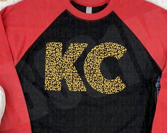 Glitter Leopard KC Shirt: Kansas City Football Baseball Tee