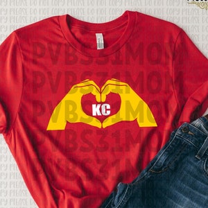 KC Heart Hands Shirt, Kelce Swift Relationship Tee, Share the Love Spirit Wear Kansas City Football Shirt Taylor&#39;s Boyfriend Tee KC Football
