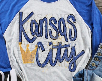 Kansas City Crown Baseball Shirt, KC Baseball Crown Tee, KC Baseball Spirit Wear Shirt, Cute KC Royals Top, kc Crown Baseball Crown Town Tee