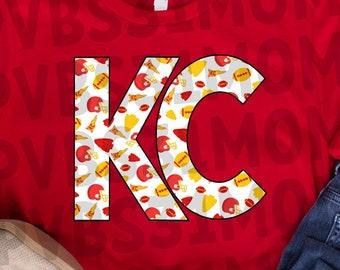KC Red Yellow Football Letters Shirt, Kansas City Football Tee, KC Football T-shirt, Kansas City Football Letters Top, Arrowhead Football
