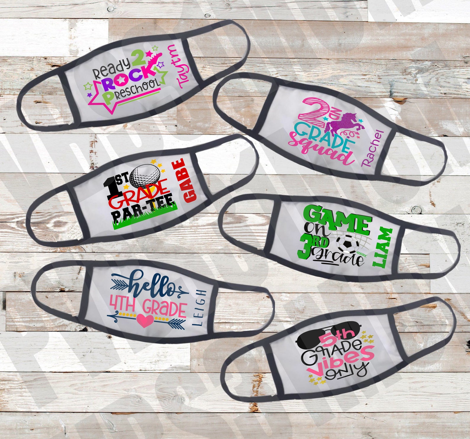 Grade School Masks for kids Elementary Preschool Masks PreK Etsy