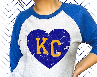 KC Heart Baseball Tee: Kansas City Spirit Shirt