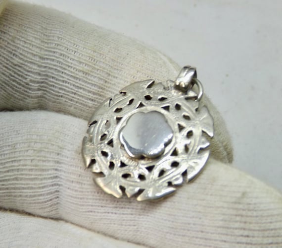 Antique Sterling Silver Double Albert Fob Medal b… - image 2