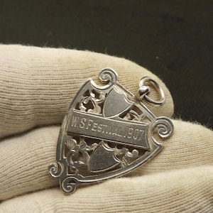 Antique Sterling Silver Albert Fob Medal by William Hair Hasler Birmingham 1906