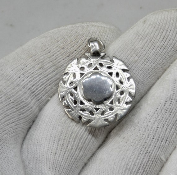 Antique Sterling Silver Double Albert Fob Medal b… - image 1