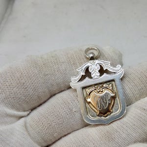 Antique Sterling Silver and Gold Albert Fob Medal By Thomas James Skelton 1924