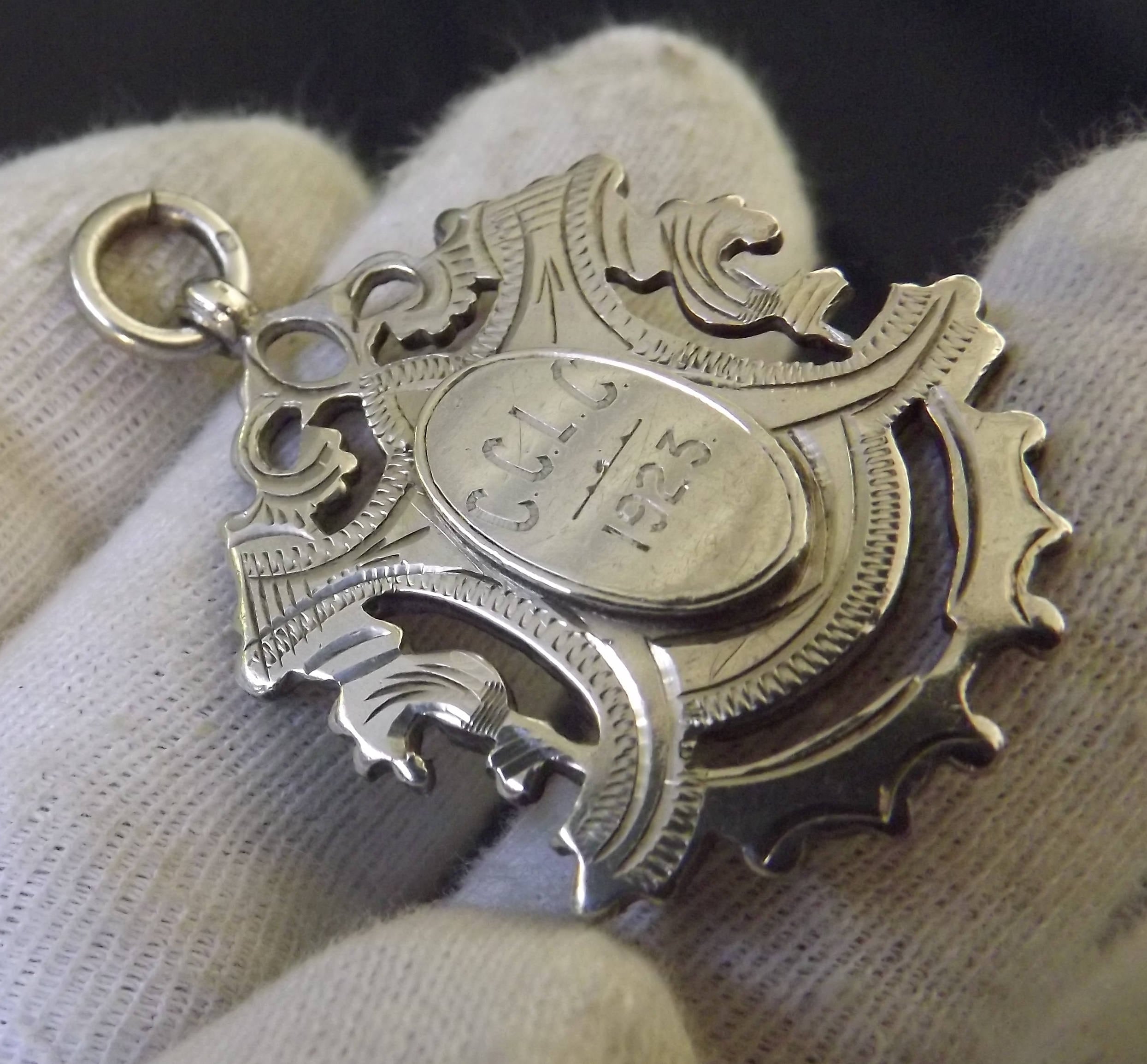 Antique Sterling Silver Albert Watch Chain Fob Medal by Etsy