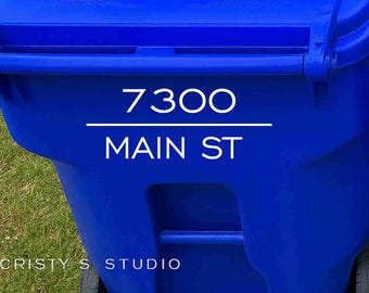 Garbage Can Decal Mailbox Address Decal Trash Can Decal Label Numbers Mailbox Address for Trashcan Recycling Compost Bin Label