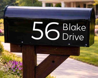 Modern Mailbox Number and Address Decal Personalized Mailbox Decal Sticker Label