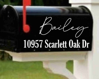 Mailbox Last Name and Address Decal