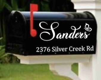 Mailbox Last Name and Address Decal