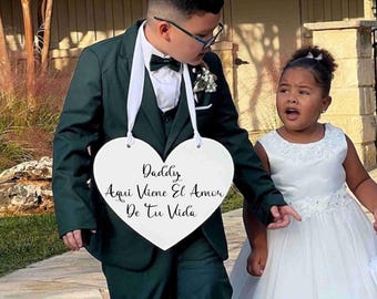 Personalized Wedding Heart Sign for your Ring Bearer or Flower Girl
