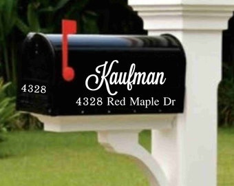 Mailbox Last Name and Address Decal