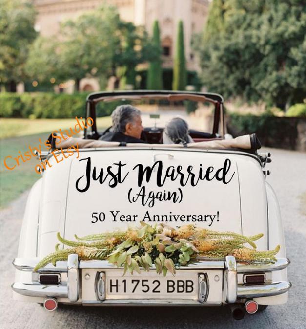 Just Married Car Decal - Etsy