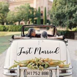 Just Married Car Decal Getaway Car Vinyl Sticker