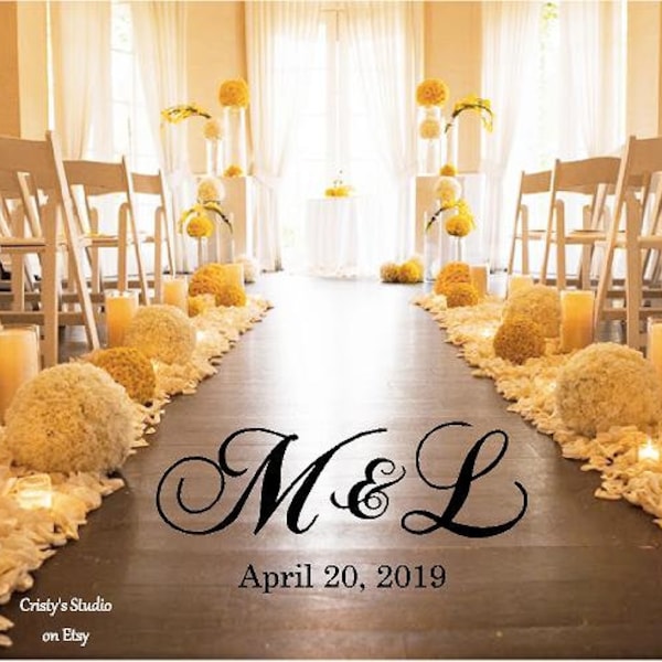 Wedding Aisle Floor Decal - Personalized - Wedding floor graphics