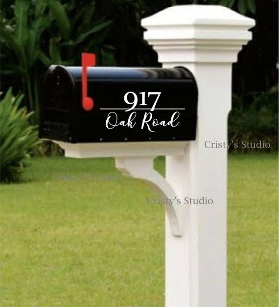 Custom Mailbox Decals Number and Street Address Decal Cover Label Sticker