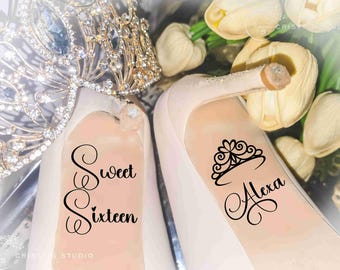 Sweet Sixteen Shoe Decal - Quinceanera Shoe Decal Accessory