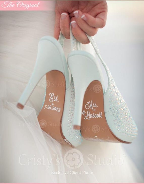 Wedding Shoe Decals Wedding Party Shoe Decals for Wedding Stickers for Bride Decals for Groom