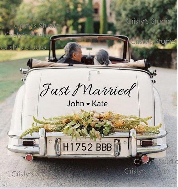 イチダ　ブリキ　【JUST MARRIED CAR 】動作品 Just Married Car Version - Personalized Photo Mica Ornament