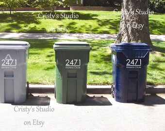 Custom Street Number Decal Sticker Garbage Can Bin Label for Mailbox