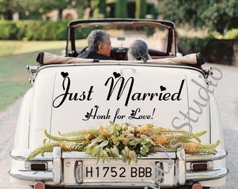 Just Married Decal Next Stop Happily Ever After Getaway Car
