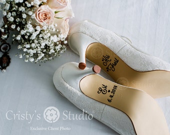 Wedding Shoe Decals - Shoe Decals for Wedding Bride Groom