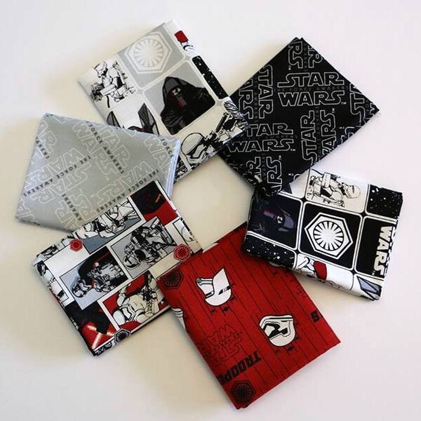 Bundle di Star Wars Dark Side Fat Quarter bundle - The Force si risveglia da Camelot tessuti - tessuto, Kylo Ren, Stormtroopers, cattivi