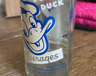 Vintage Clear Donald Duck Beverages Soda Bottle - Etsy