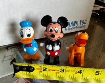 Vintage Disney Wind up plastic Figures 3 total, Mickey,Donald and Pluto.