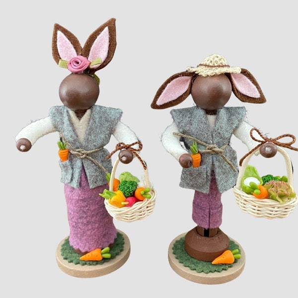 Garden Bunny Clothespin Ornament