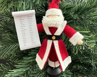 Naughty or Nice Santa Clothespin Ornament