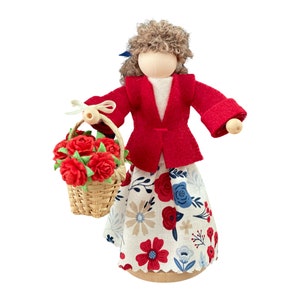 Rose Gardener Clothespin Ornament