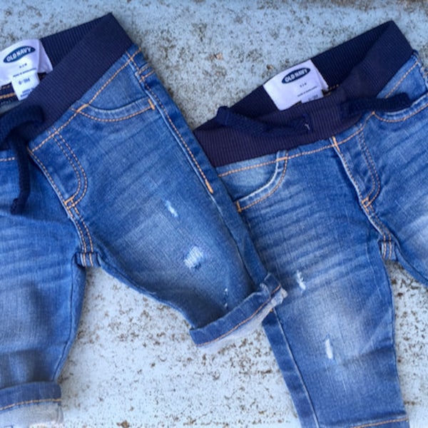 Newborn Baby Boy Distressed Jeans Etsy